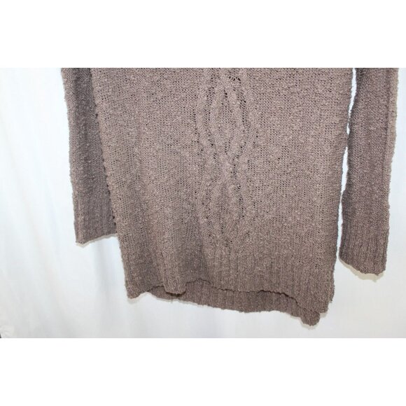 MOTH Womens Brown Taupe Chunky Knit Envelope Neck Pullover Sweater L - Picture 4 of 6